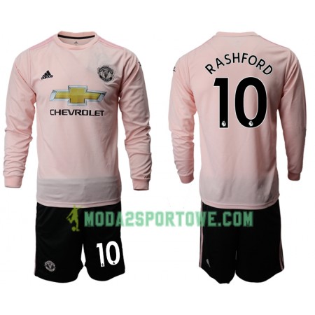 Koszulka Manchester United RASHFORD 10 Dziecięcy Wyjazdowe Stroje Piłkarskie 2018/19 Długi Rękaw